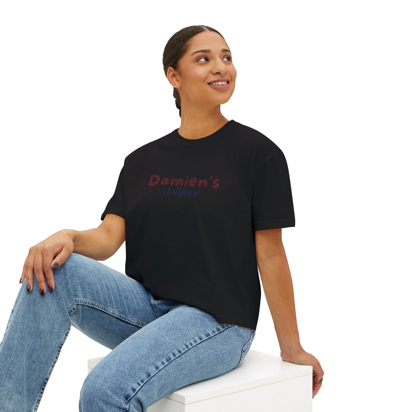 Damien's Dollface Women's Boxy Tee | Booktok Inspired Quotes and Lines | Statement Tee | Everyday Wear