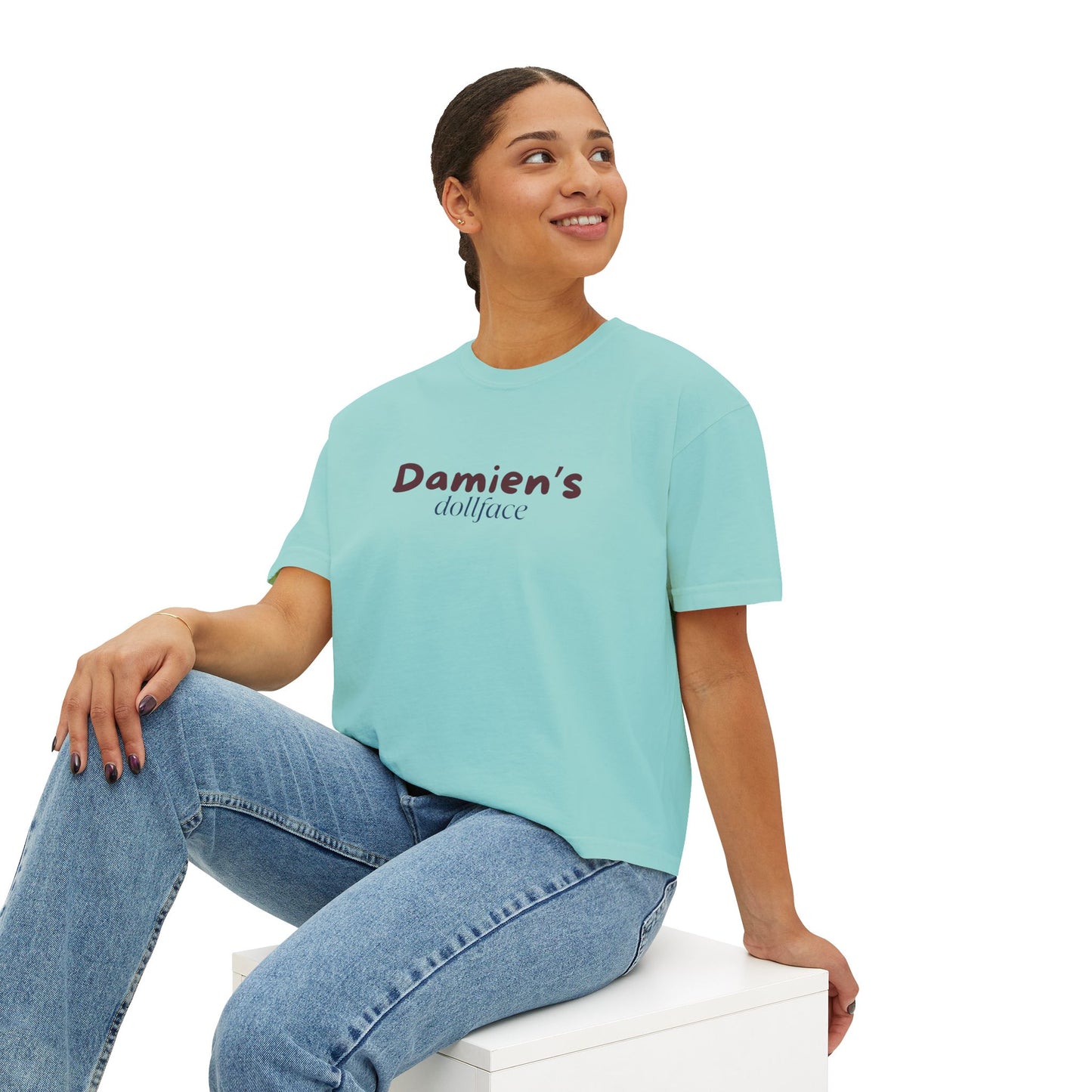 Damien's Dollface Women's Boxy Tee | Booktok Inspired Quotes and Lines | Statement Tee | Everyday Wear