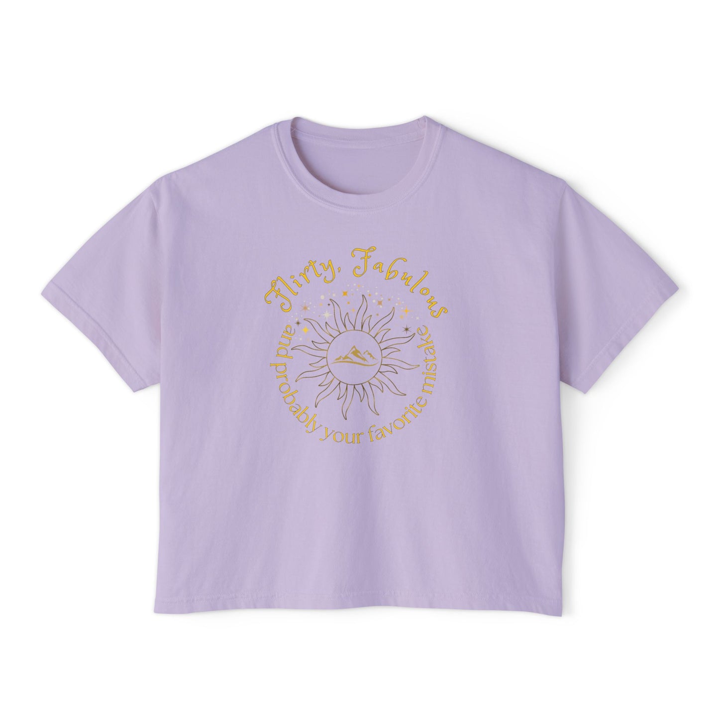 Women's Boxy Tee - HELION of the Day Court Book 'Flirty, fabulous, and probably your favorite mistake'