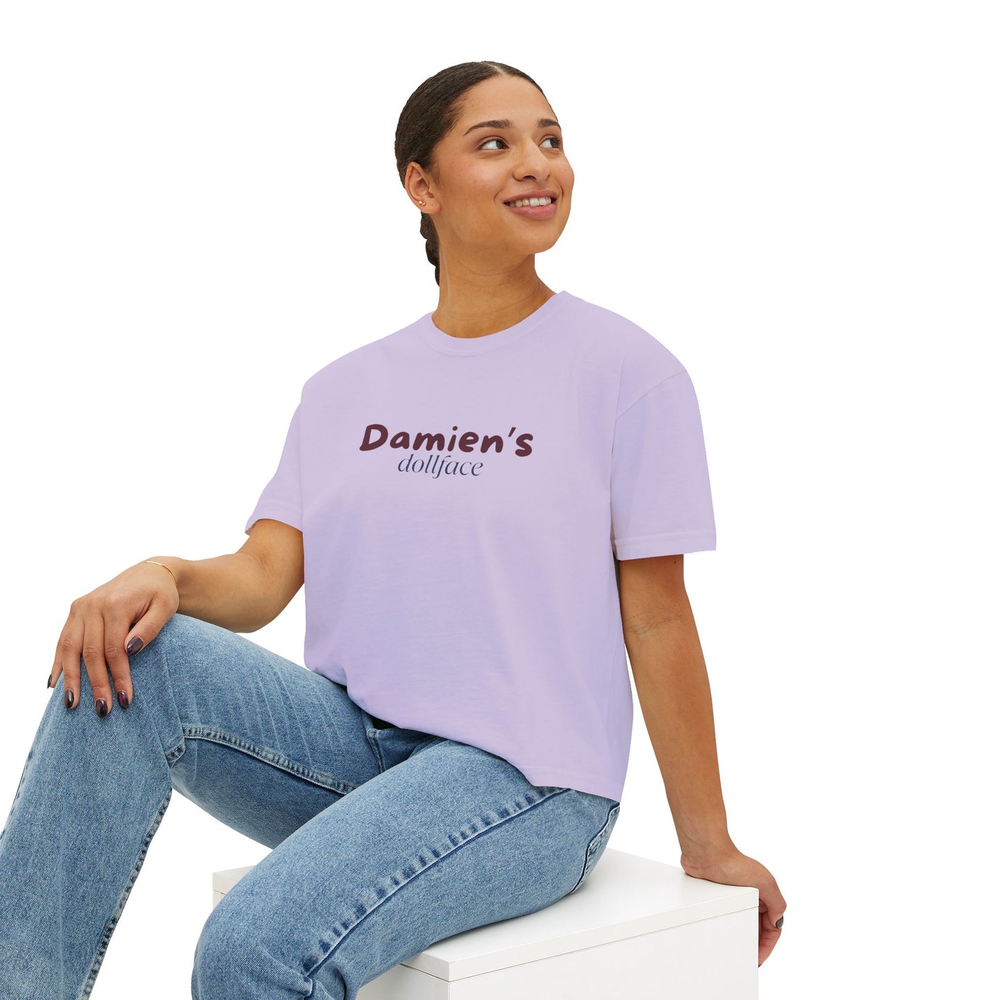 Damien's Dollface Women's Boxy Tee | Booktok Inspired Quotes and Lines | Statement Tee | Everyday Wear