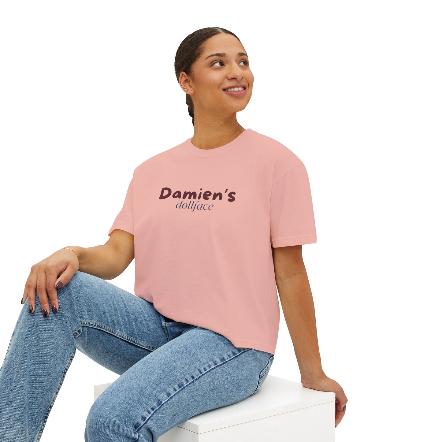 Damien's Dollface Women's Boxy Tee | Booktok Inspired Quotes and Lines | Statement Tee | Everyday Wear
