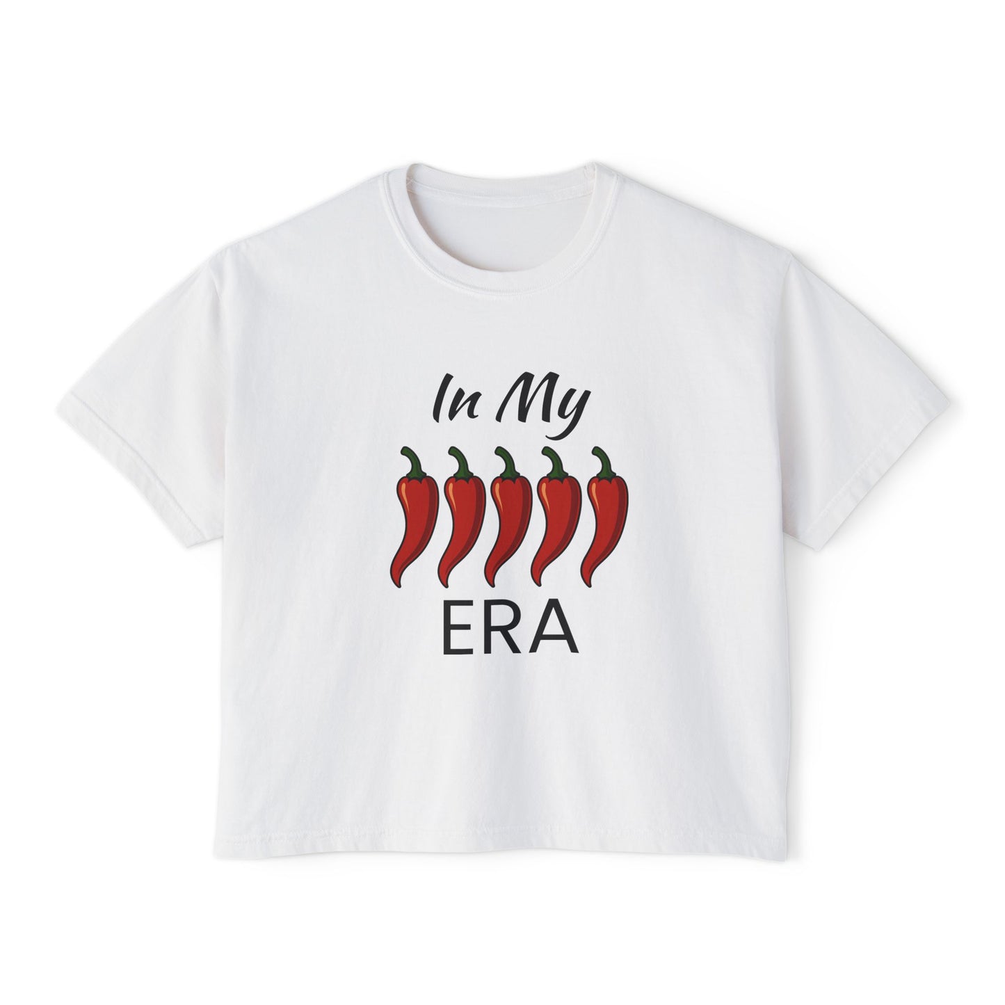 Spicy Vibes Women's Boxy Tee, Fun Stylish Shirt, Trendy Crop Top, Gift for Her, Casual Streetwear, Summer Tee