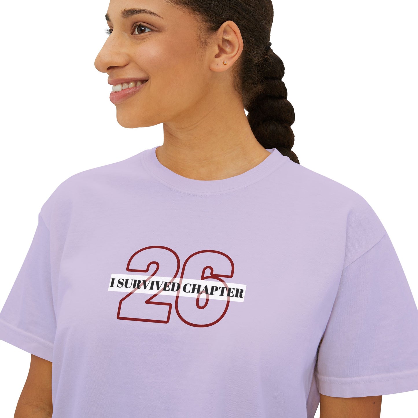 I Survived Chapter 26 Women's Boxy Tee, Inspirational T-Shirt, Motivational Graphic Tee, Birthday Gift, Celebration Top
