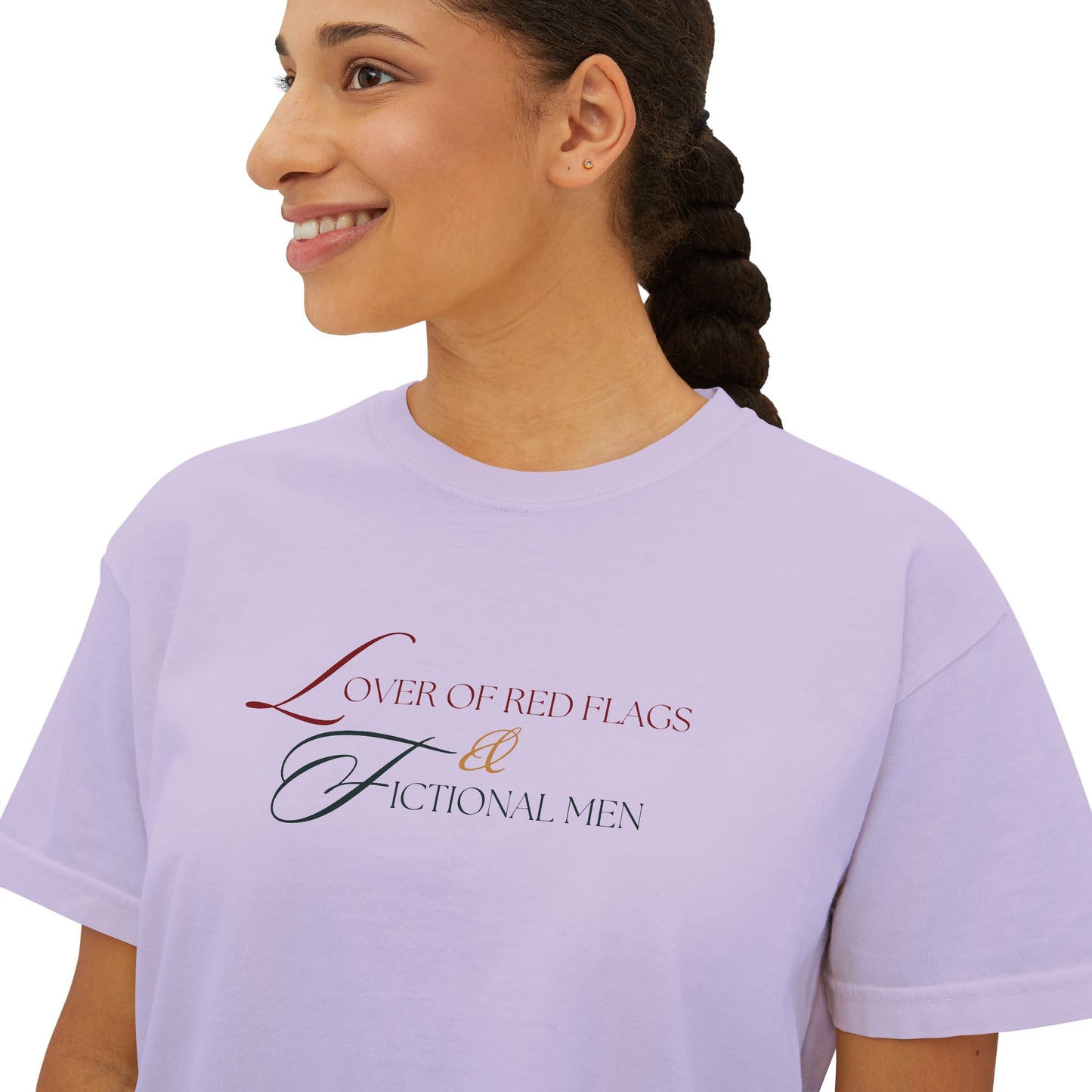 Women's Boxy Tee - BookTok Lover of Red Flags and Fictional Men