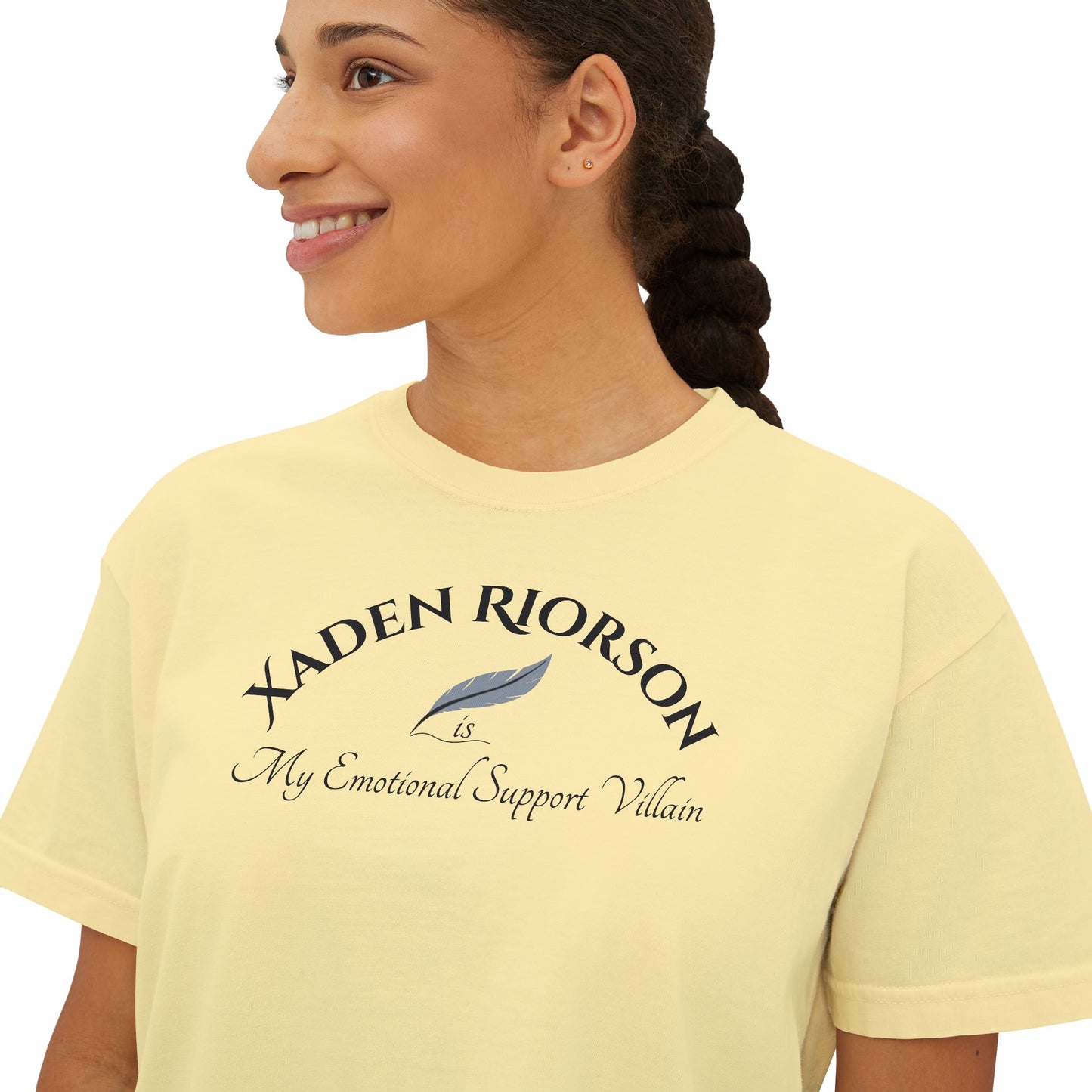 Xaden Cozy Supportive Boxy Tee for Women, Casual Everyday Wear, Gift for Friends, Motivational Women's T-Shirt, Cute Summer Top