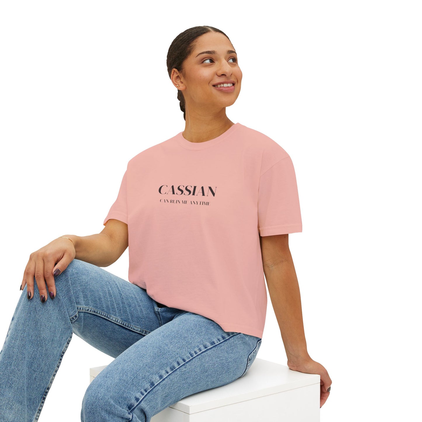 Chic Women's Boxy Tee with Inspirational Quote, Casual Summer Top, Everyday Wear, Gift for Her, Graphic Tee for Women