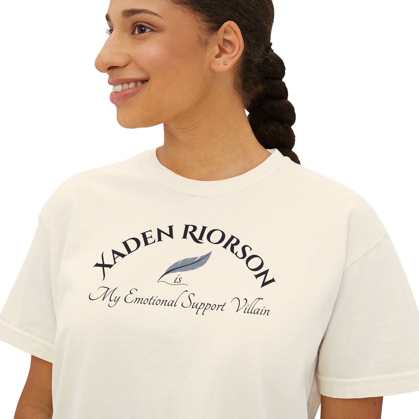 Xaden Cozy Supportive Boxy Tee for Women, Casual Everyday Wear, Gift for Friends, Motivational Women's T-Shirt, Cute Summer Top