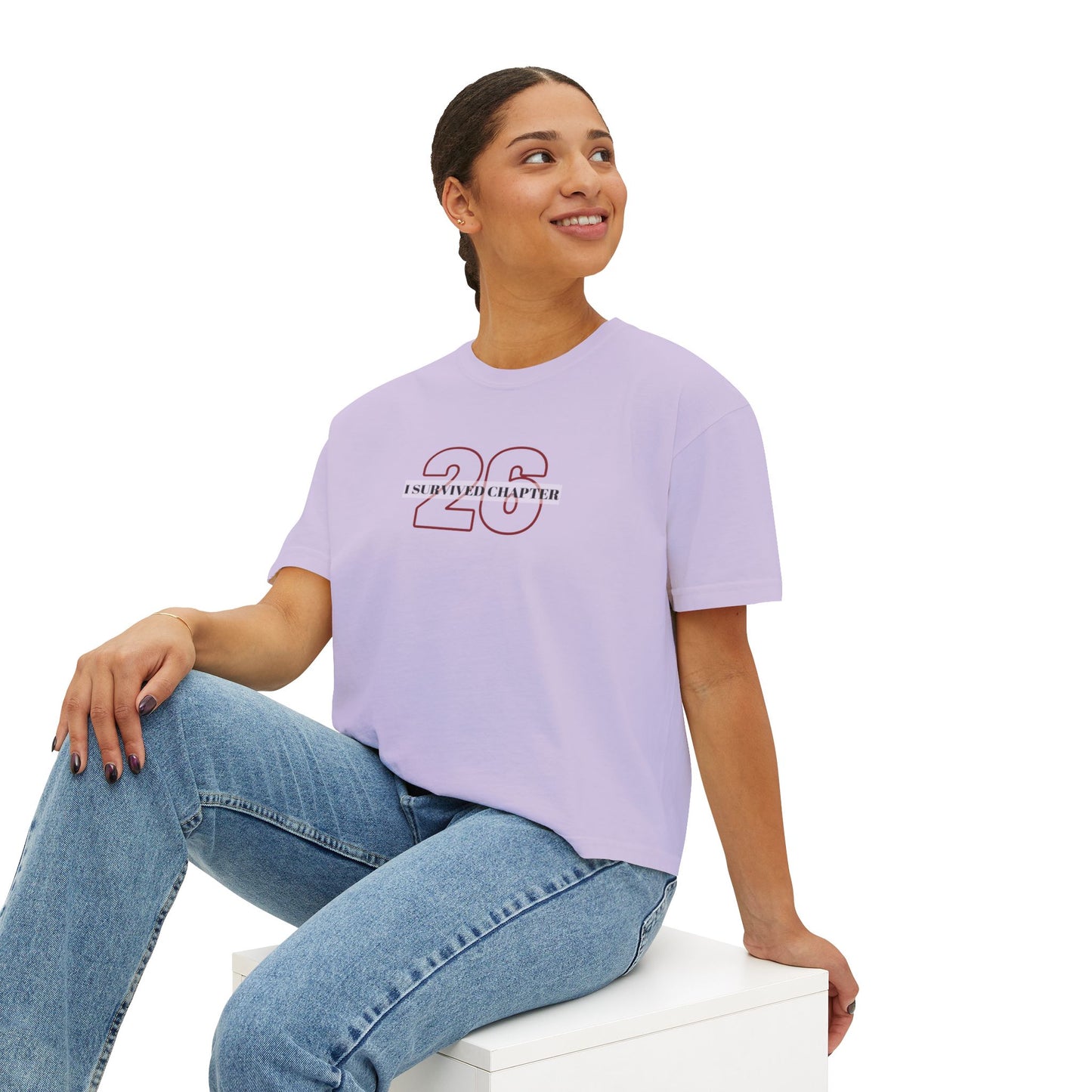 I Survived Chapter 26 Women's Boxy Tee, Inspirational T-Shirt, Motivational Graphic Tee, Birthday Gift, Celebration Top