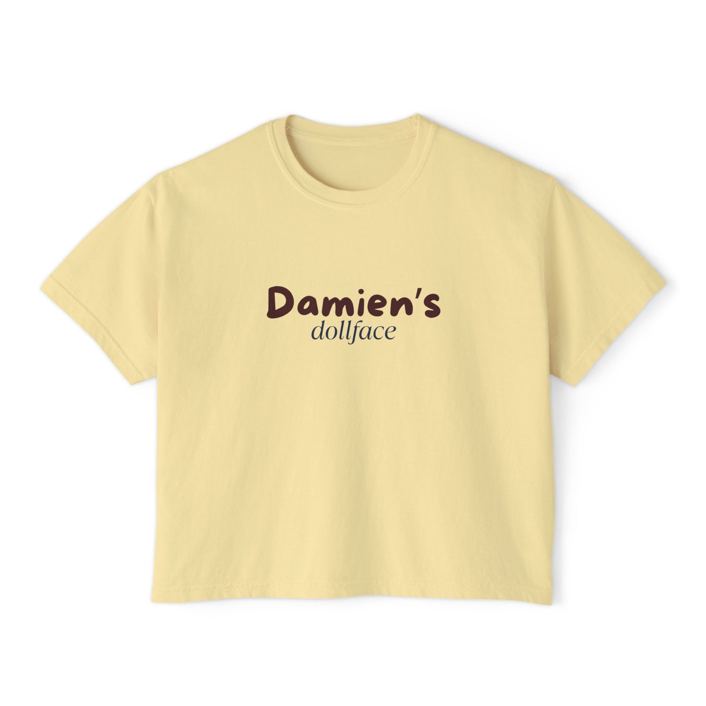 Damien's Dollface Women's Boxy Tee | Booktok Inspired Quotes and Lines | Statement Tee | Everyday Wear