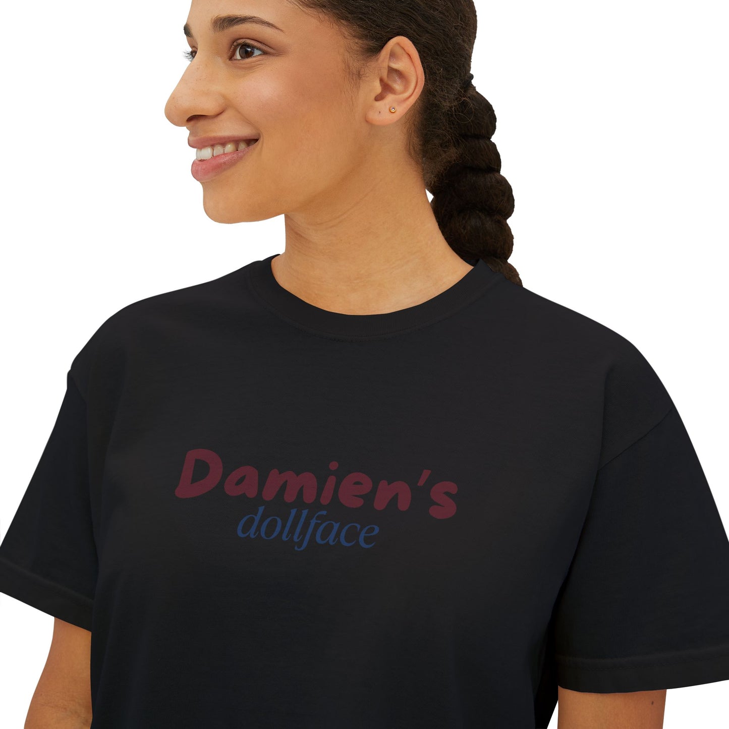 Damien's Dollface Women's Boxy Tee | Booktok Inspired Quotes and Lines | Statement Tee | Everyday Wear