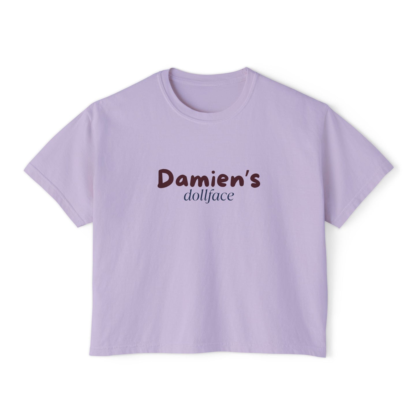 Damien's Dollface Women's Boxy Tee | Booktok Inspired Quotes and Lines | Statement Tee | Everyday Wear