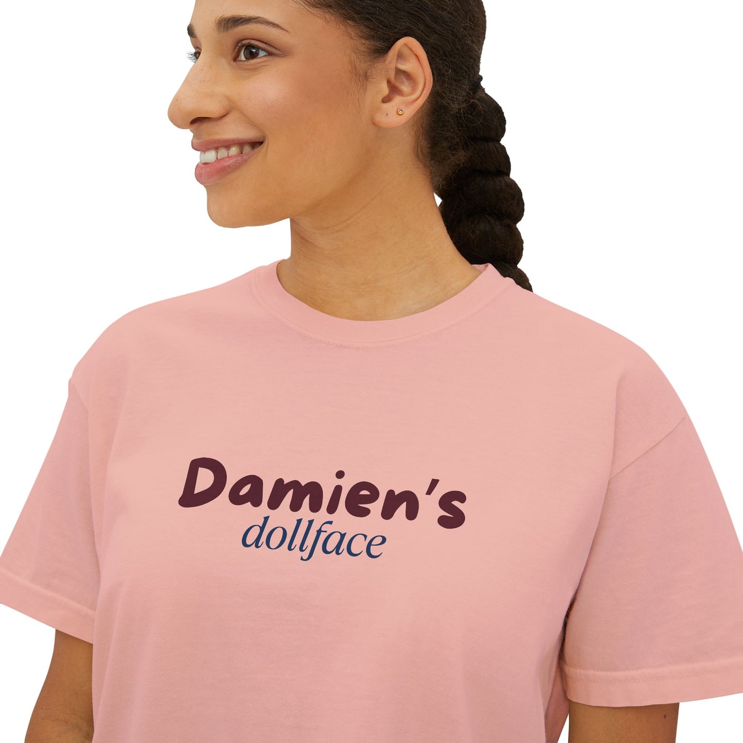 Damien's Dollface Women's Boxy Tee | Booktok Inspired Quotes and Lines | Statement Tee | Everyday Wear