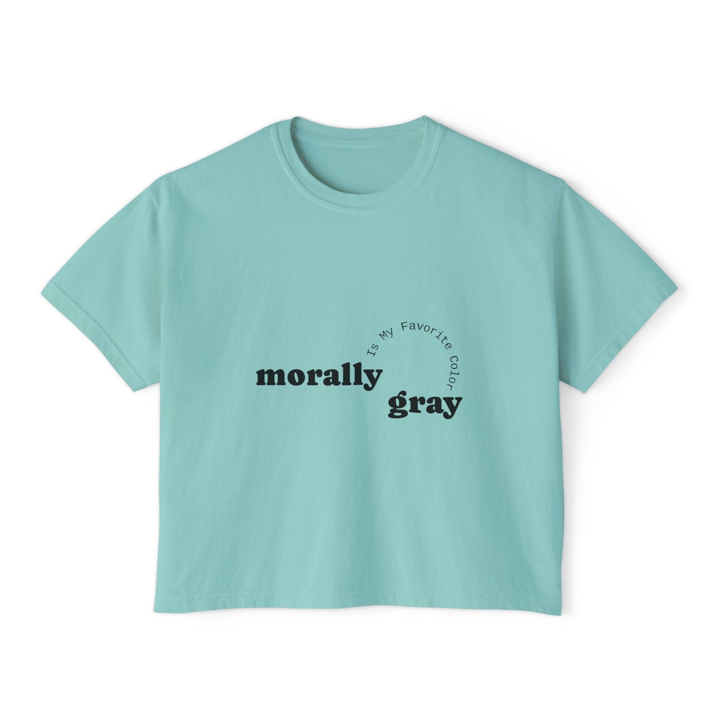 Morally Gray Women's Boxy Tee | Casual Graphic T-Shirt, Everyday Wear, Gift for Her, Minimalist Style, Comfy Tee