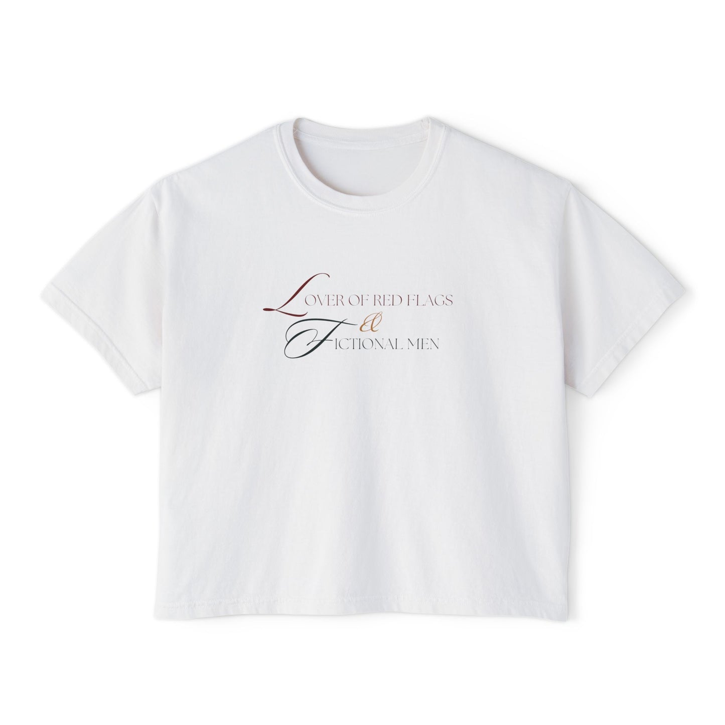 Women's Boxy Tee - BookTok Lover of Red Flags and Fictional Men