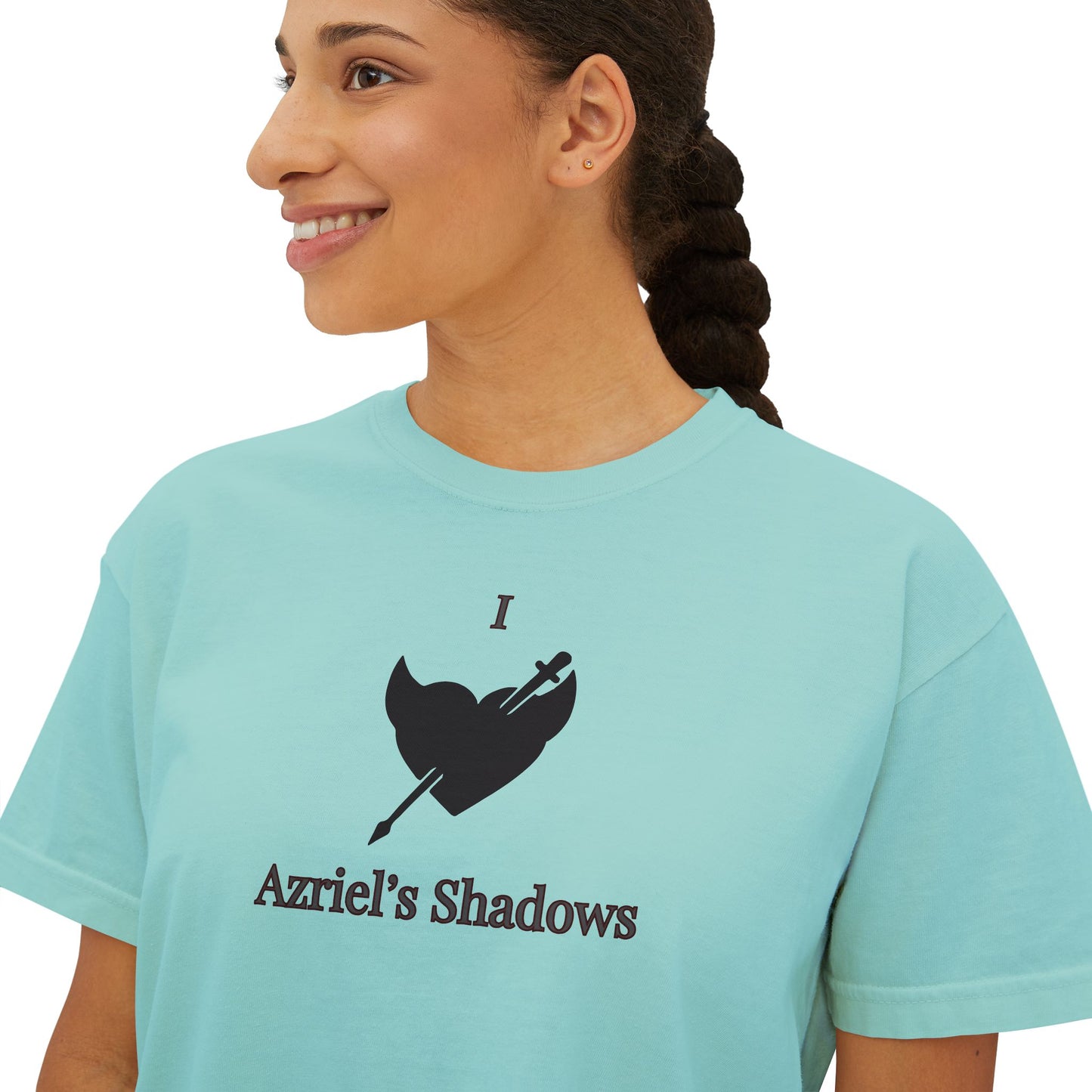 I Love Azriel's Shadows Women's Boxy Tee, Cute Graphic Tee, Gift for Readers, Literary Tee, Casual Comfort Wear