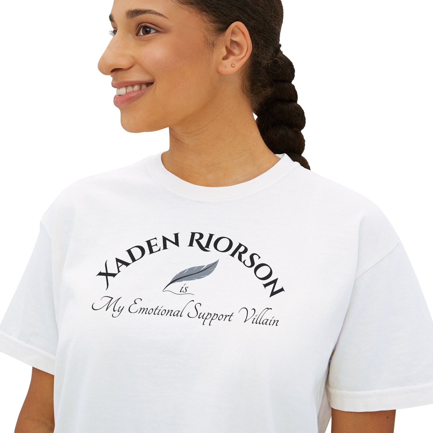 Xaden Cozy Supportive Boxy Tee for Women, Casual Everyday Wear, Gift for Friends, Motivational Women's T-Shirt, Cute Summer Top