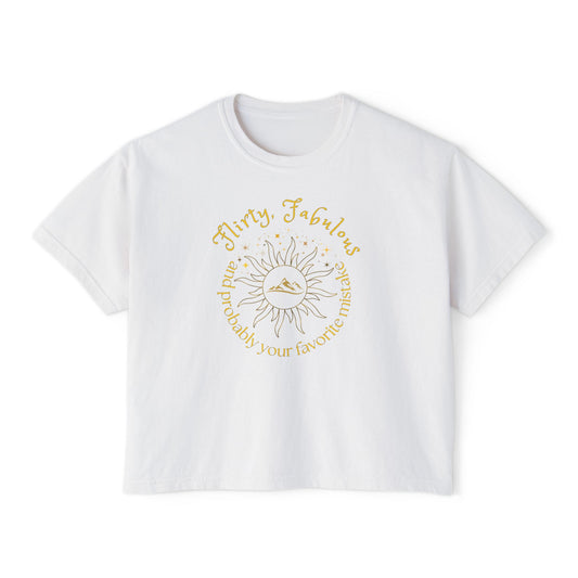 Women's Boxy Tee - HELION of the Day Court Book 'Flirty, fabulous, and probably your favorite mistake'