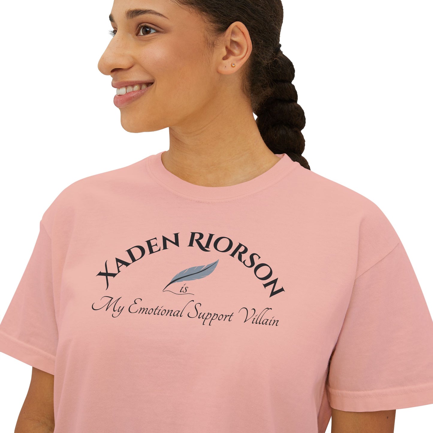 Xaden Cozy Supportive Boxy Tee for Women, Casual Everyday Wear, Gift for Friends, Motivational Women's T-Shirt, Cute Summer Top