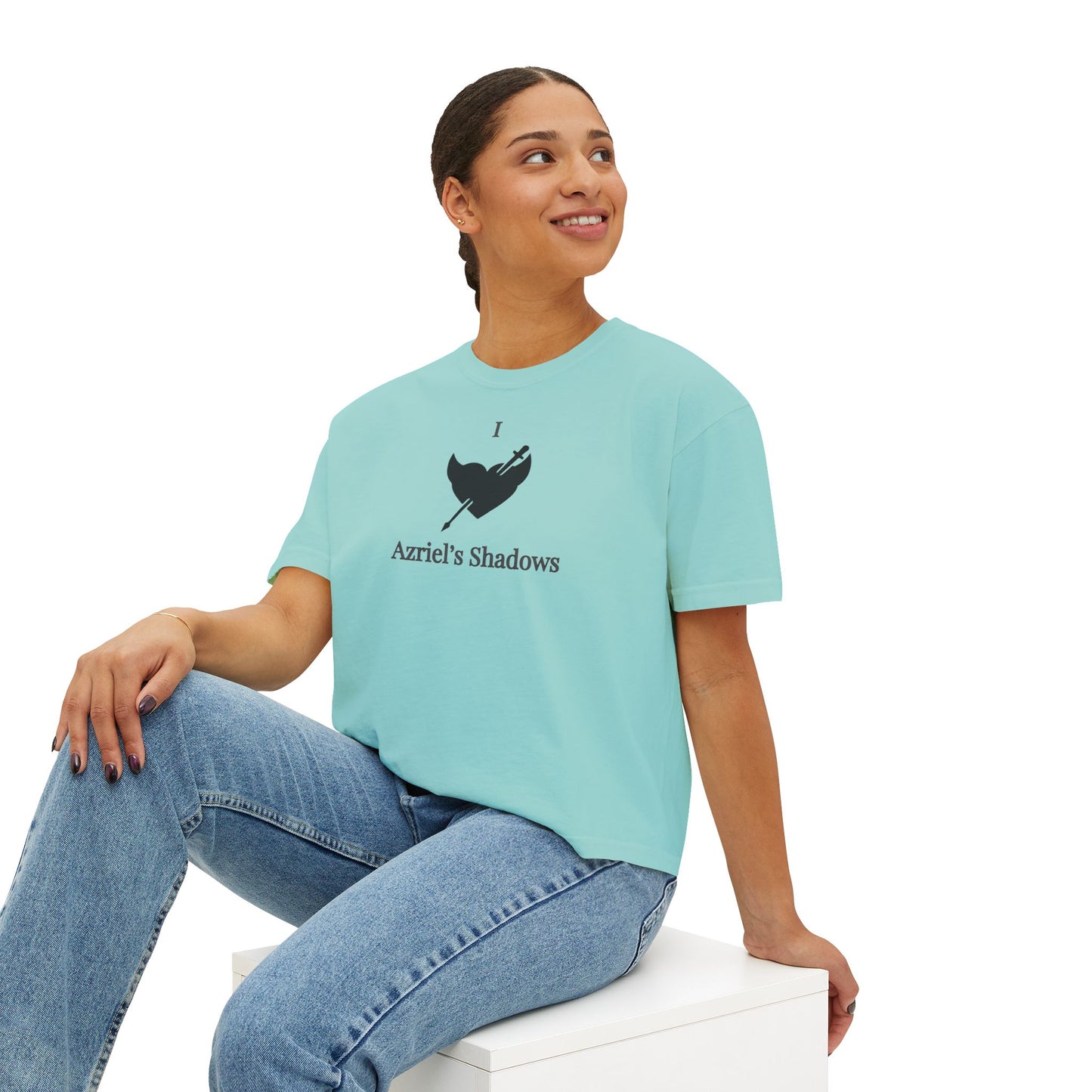 I Love Azriel's Shadows Women's Boxy Tee, Cute Graphic Tee, Gift for Readers, Literary Tee, Casual Comfort Wear