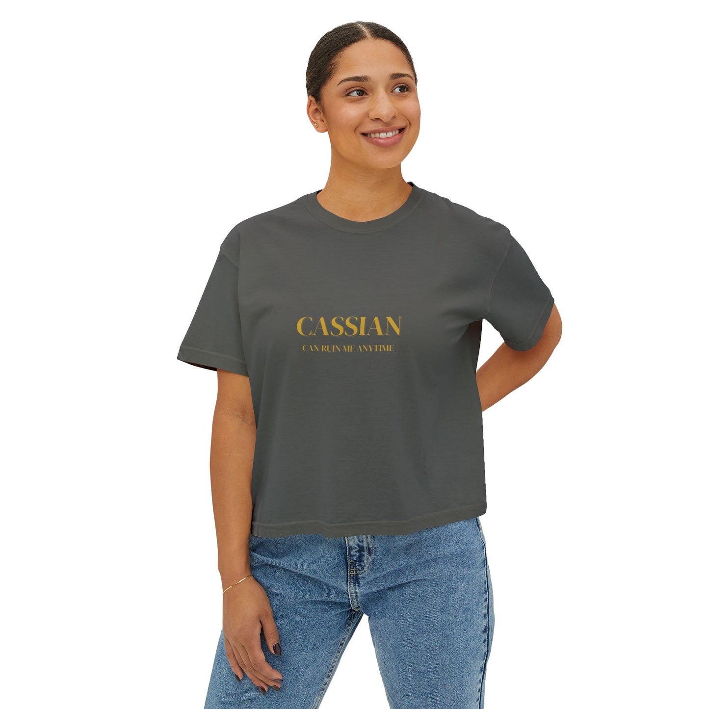 Chic Women's Boxy Tee with Inspirational Quote, Casual Summer Top, Everyday Wear, Gift for Her, Graphic Tee for Women