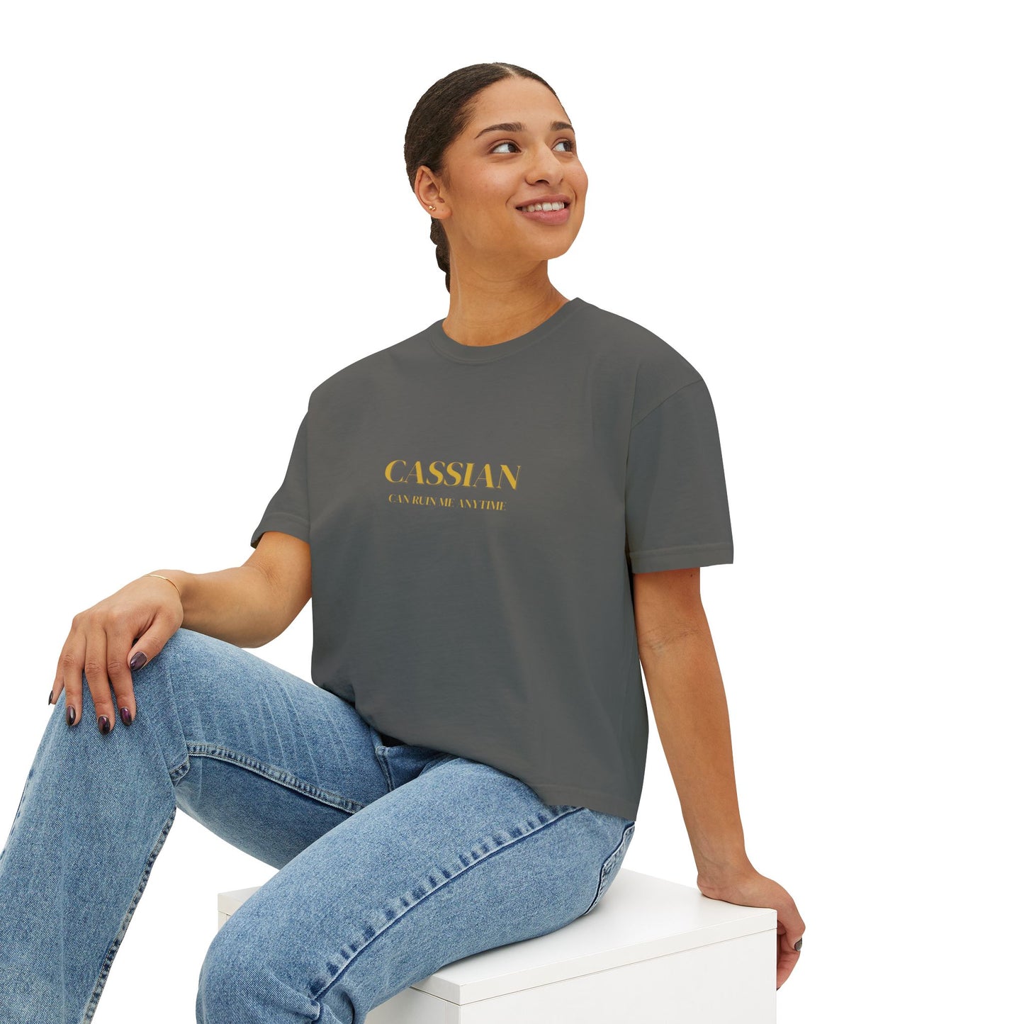 Chic Women's Boxy Tee with Inspirational Quote, Casual Summer Top, Everyday Wear, Gift for Her, Graphic Tee for Women