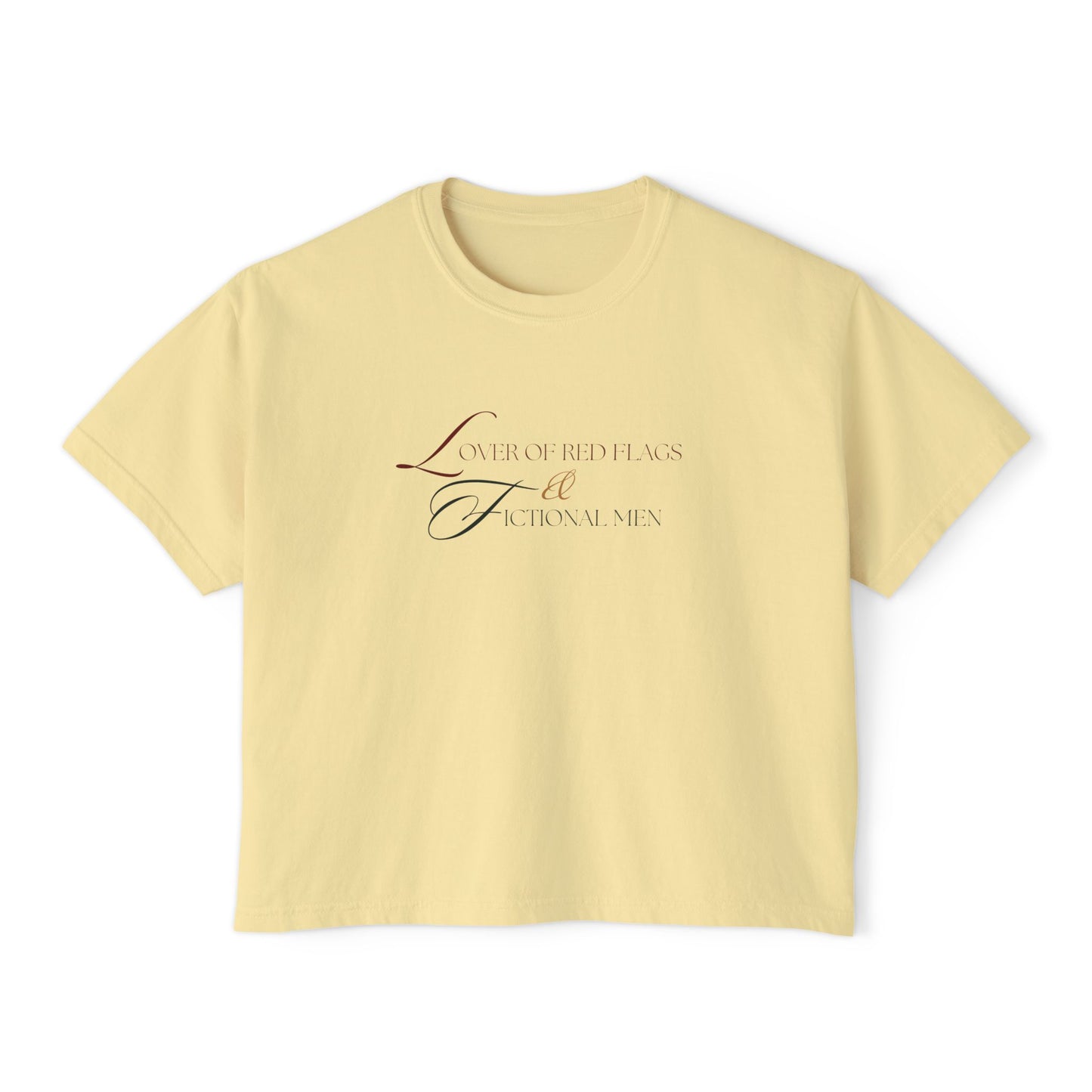 Women's Boxy Tee - BookTok Lover of Red Flags and Fictional Men