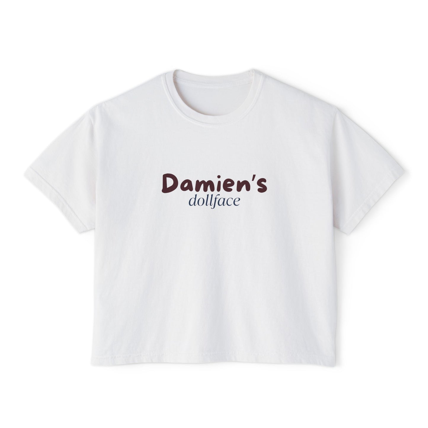 Damien's Dollface Women's Boxy Tee | Booktok Inspired Quotes and Lines | Statement Tee | Everyday Wear