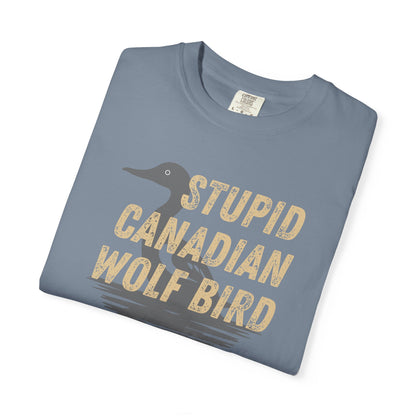 Stupid Canadian Wolf Bird Shirt | Hockey Romance IYKYK Reader Tee
