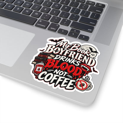 Book Boyfriend Drinks Blood Sticker | Vampire Romance Decal