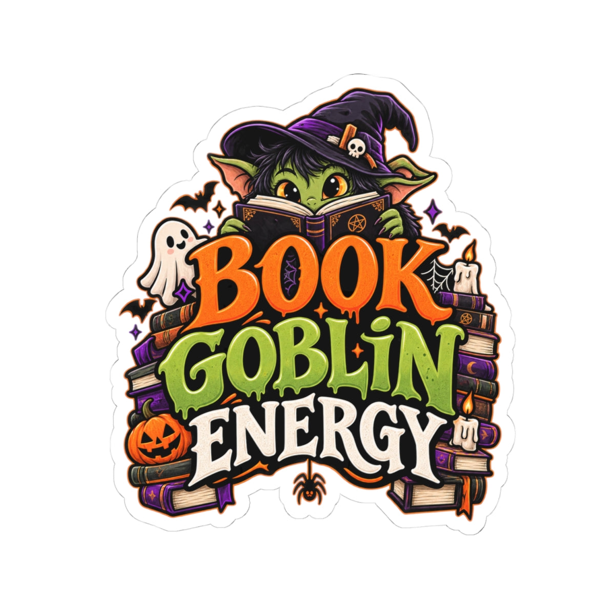 Book Goblin Energy Sticker | Funny BookTok Reader Decal