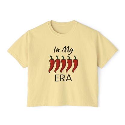 Spicy Vibes Women's Boxy Tee, Fun Stylish Shirt, Trendy Crop Top, Gift for Her, Casual Streetwear, Summer Tee