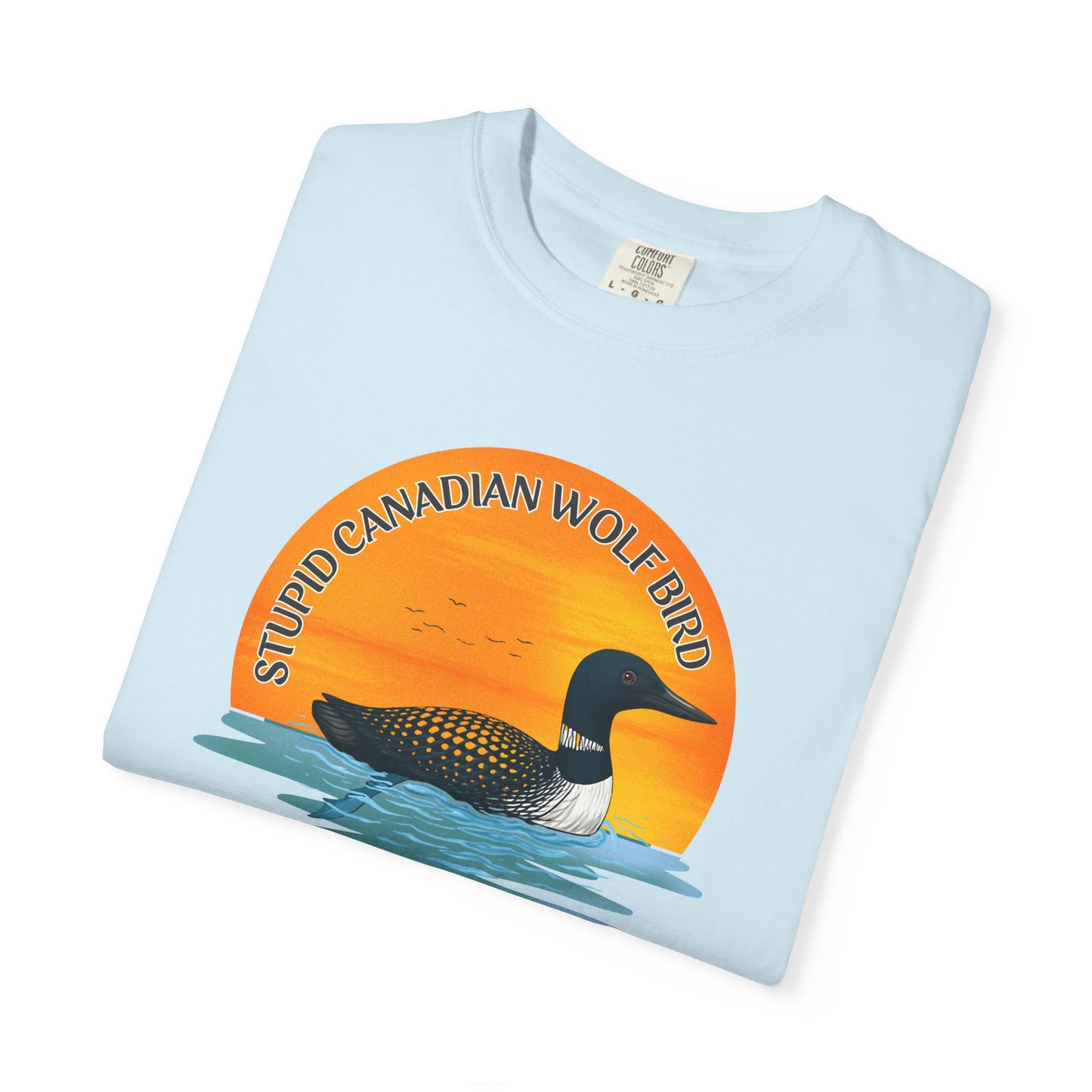 Stupid Canadian Wolf Bird Shirt | Loon Sunset Hockey Romance Tee