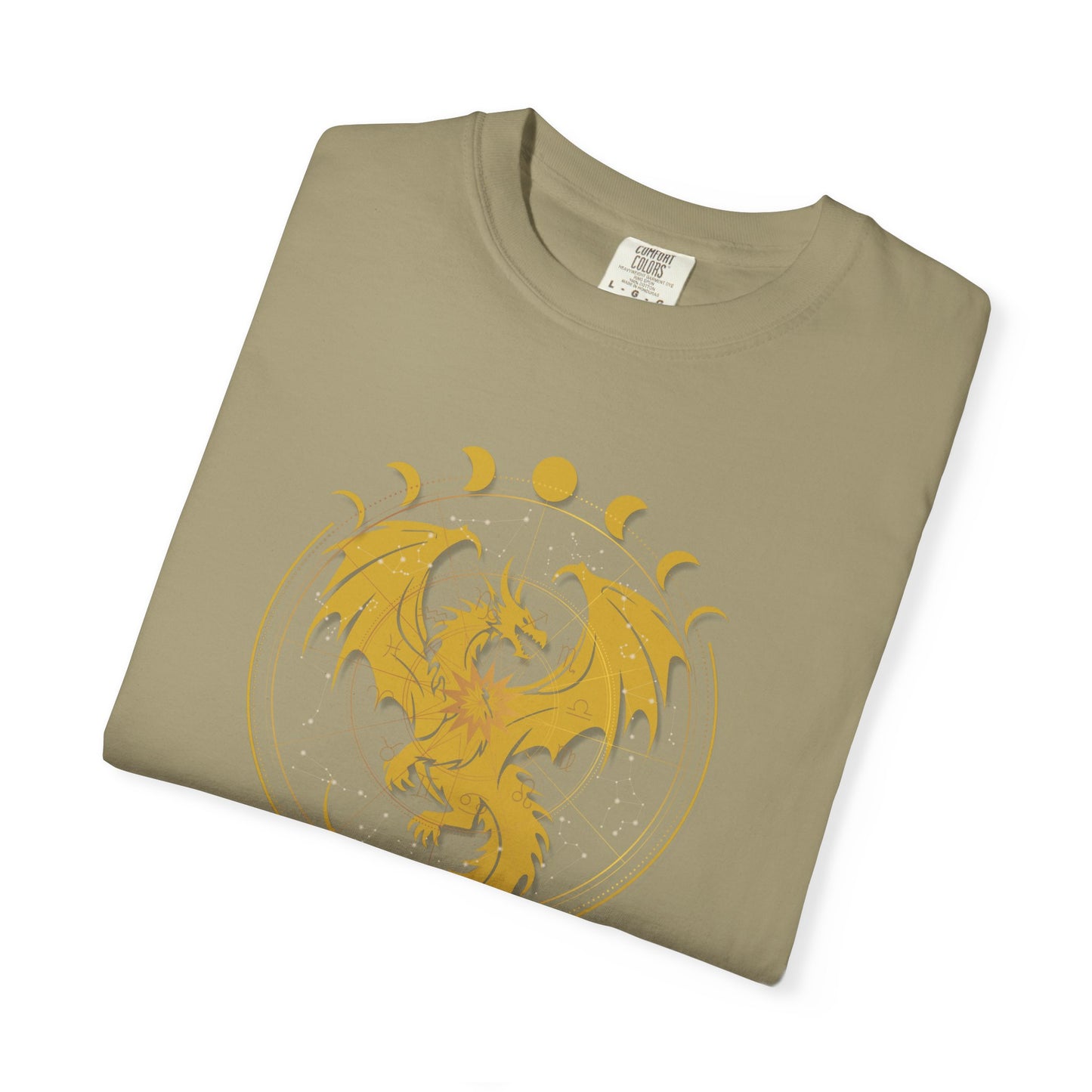 Dragons & Constellations Relaxed Fit Tee – Fantasy Dragon Moon Phase Shirt | Romantasy Reader Apparel