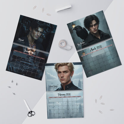 My Book Boyfriends 2026 Wall Calendar – Romantasy & BookTok Art Calendar