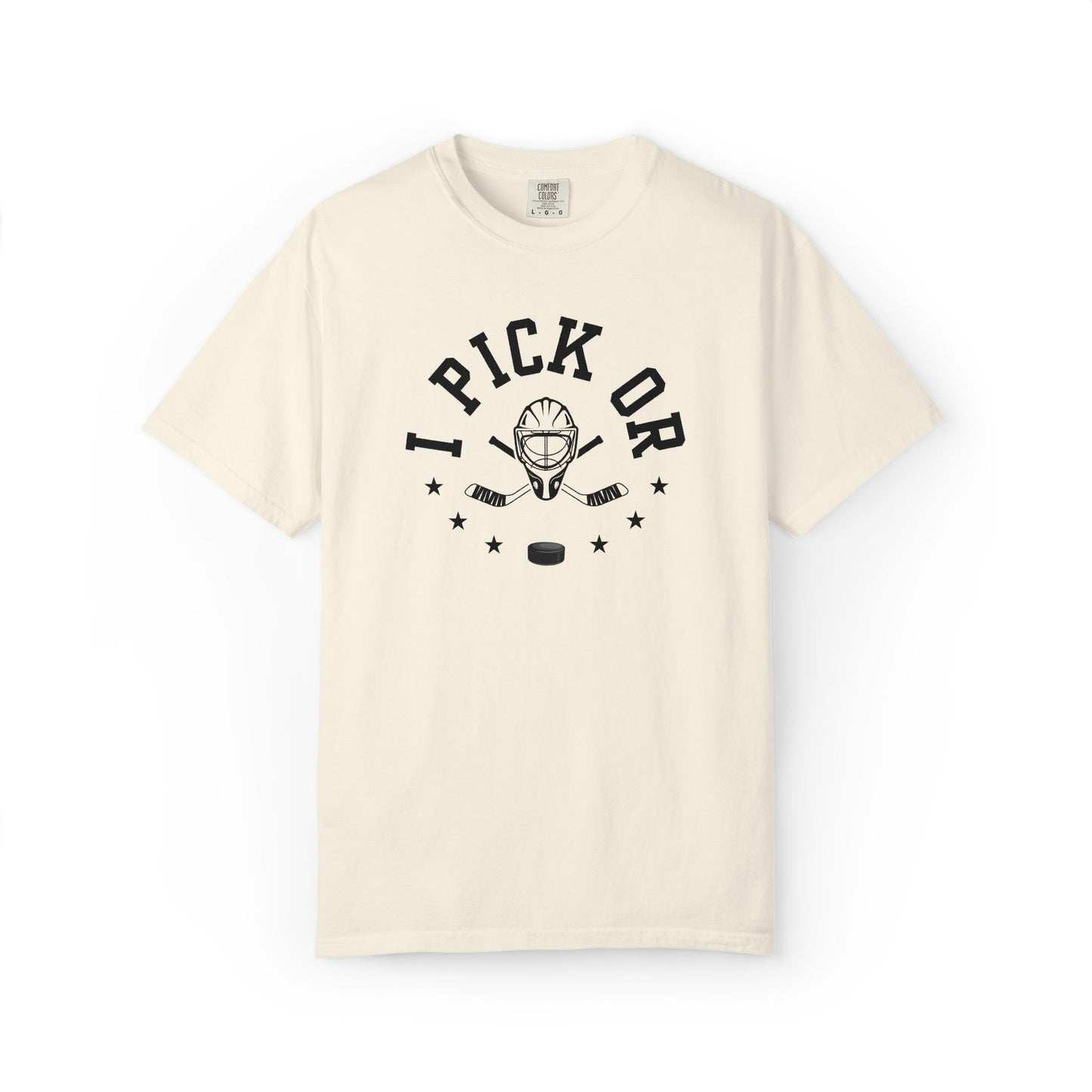 Hockey Romance Reader Tee | "I Pick Or" Goal Mask & Puck Design Relaxed Fit Shirt