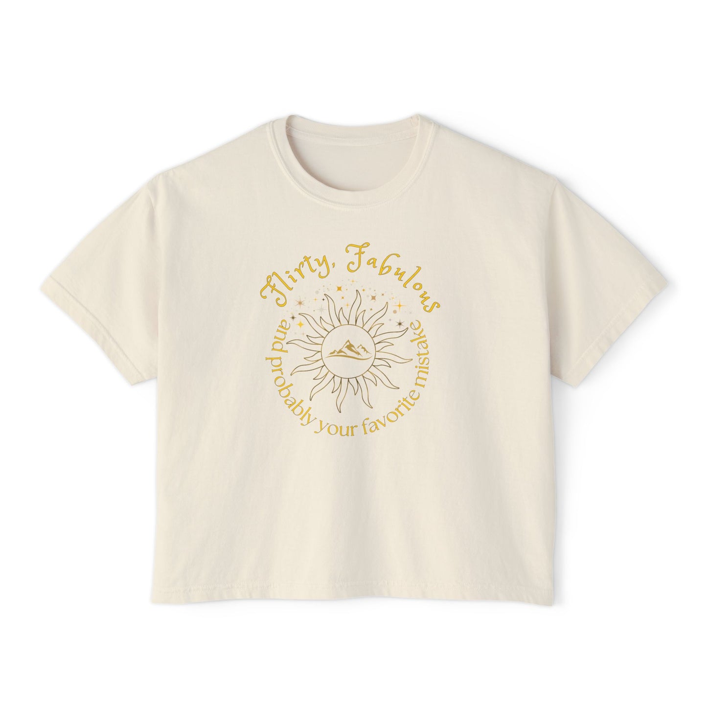 Women's Boxy Tee - HELION of the Day Court Book 'Flirty, fabulous, and probably your favorite mistake'
