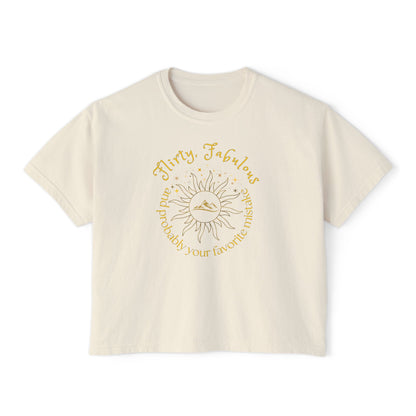 Women's Boxy Tee - HELION of the Day Court Book 'Flirty, fabulous, and probably your favorite mistake'