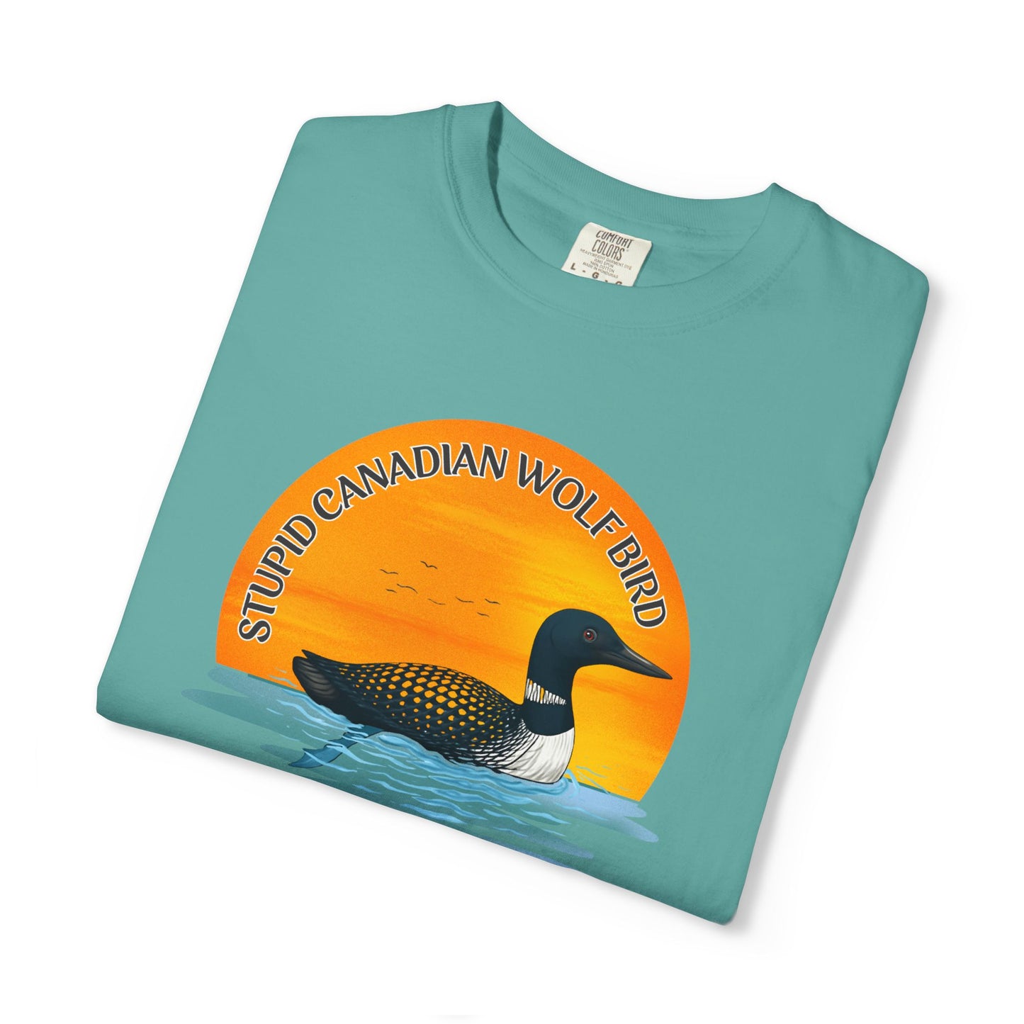 Stupid Canadian Wolf Bird Shirt | Loon Sunset Hockey Romance Tee