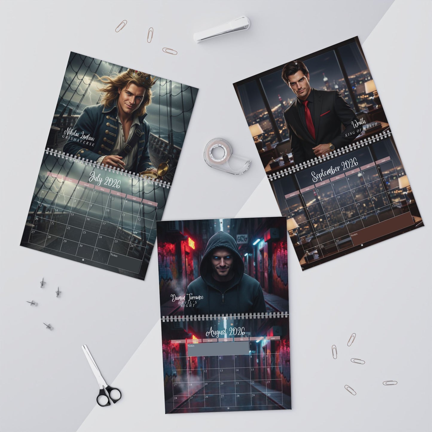 My Book Boyfriends 2026 Wall Calendar – Romantasy & BookTok Art Calendar