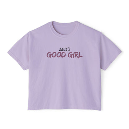 Zade's Good Girl Women's Boxy Tee - Cute Casual Top, Gift for Her, Feminine Style, Everyday Wear, Birthday Outfit