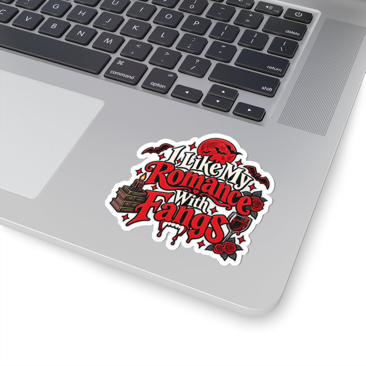 I Like My Romance With Fangs Sticker | Vampire Romance Decal