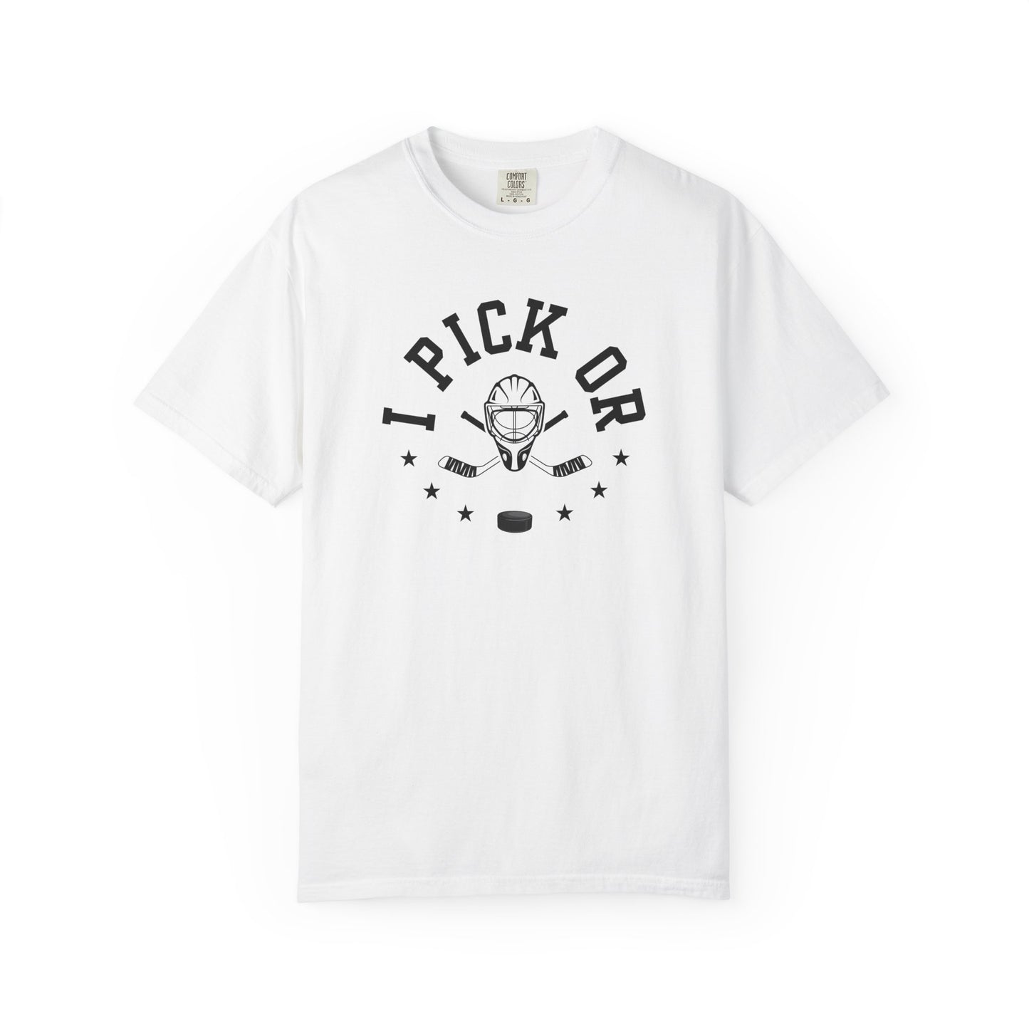 Hockey Romance Reader Tee | "I Pick Or" Goal Mask & Puck Design Relaxed Fit Shirt