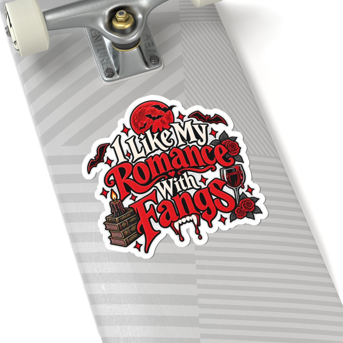 I Like My Romance With Fangs Sticker | Vampire Romance Decal