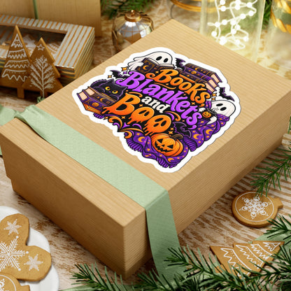 Books, Blankets & Boo Sticker | Cozy Halloween Reader Decal