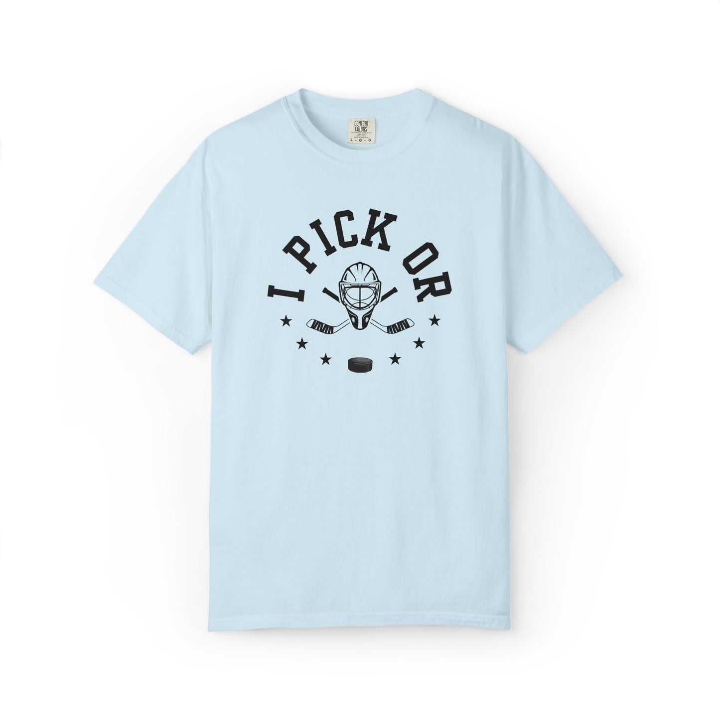 Hockey Romance Reader Tee | "I Pick Or" Goal Mask & Puck Design Relaxed Fit Shirt