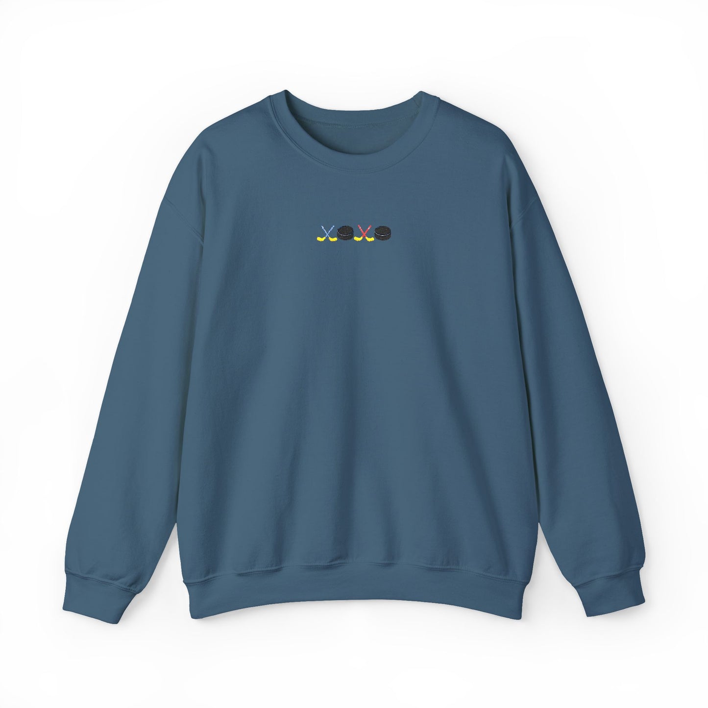 XOXO Hockey Crewneck Sweatshirt | Minimal Embroidered Cozy Pullover