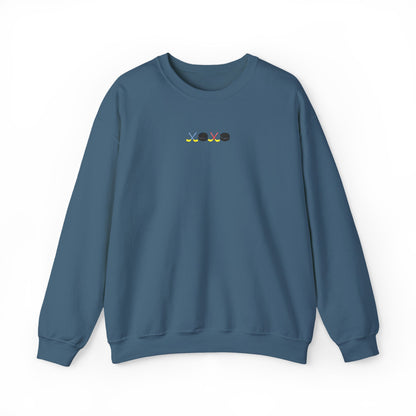 XOXO Hockey Crewneck Sweatshirt | Minimal Embroidered Cozy Pullover