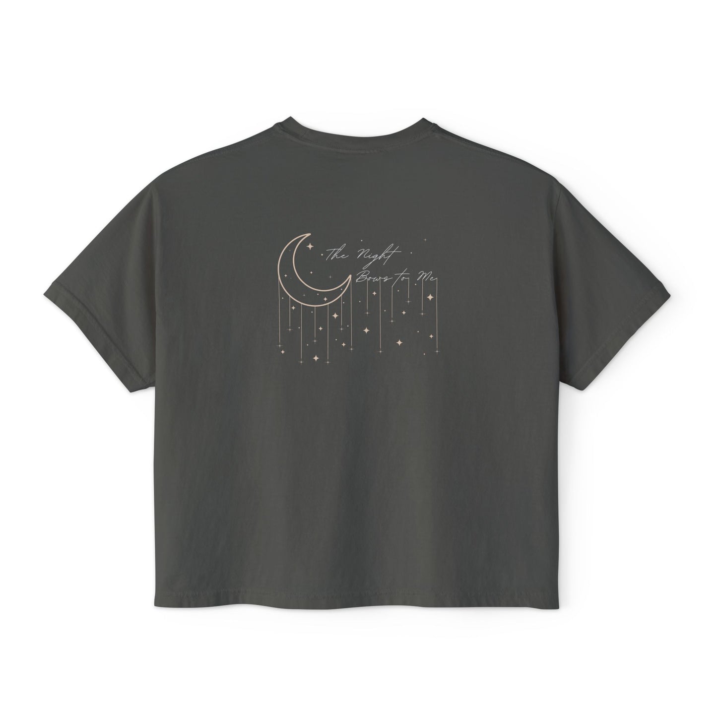 Celestial Dream Women's Boxy Tee - Moon and Stars Design