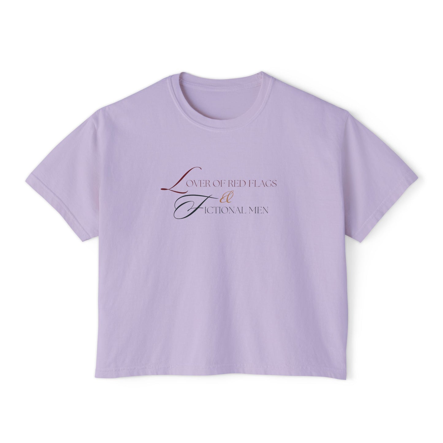 Women's Boxy Tee - BookTok Lover of Red Flags and Fictional Men