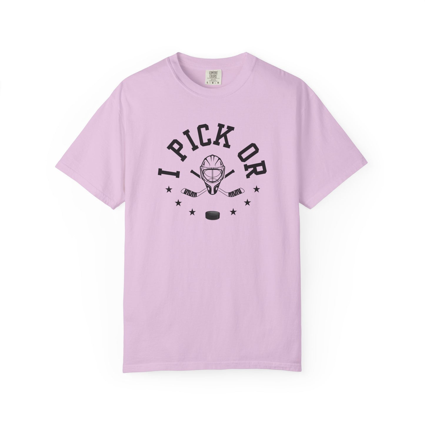 Hockey Romance Reader Tee | "I Pick Or" Goal Mask & Puck Design Relaxed Fit Shirt